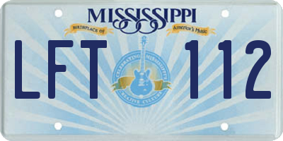 MS license plate LFT112