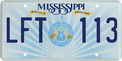 MS license plate LFT113