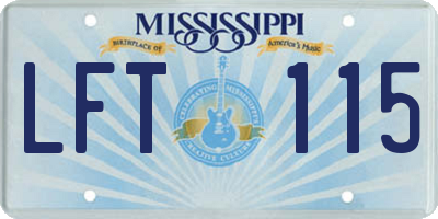 MS license plate LFT115