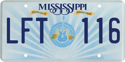 MS license plate LFT116