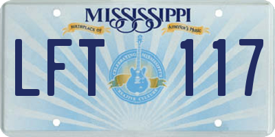 MS license plate LFT117