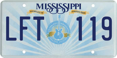 MS license plate LFT119