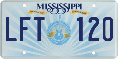 MS license plate LFT120