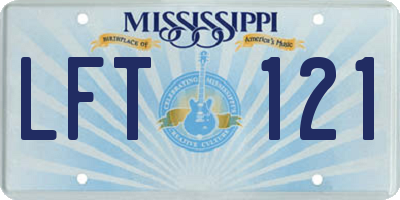 MS license plate LFT121