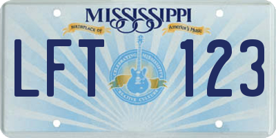 MS license plate LFT123