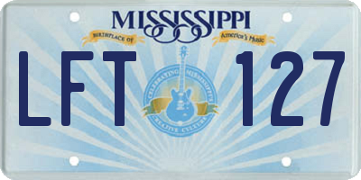 MS license plate LFT127