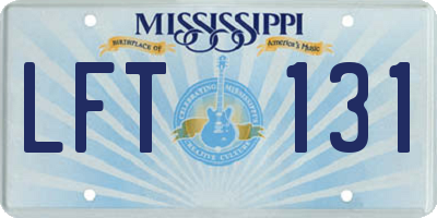 MS license plate LFT131