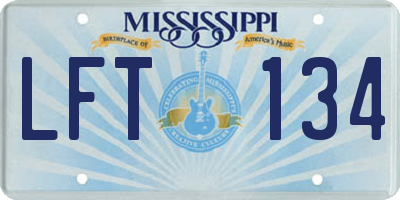 MS license plate LFT134