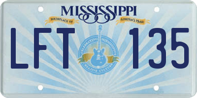 MS license plate LFT135