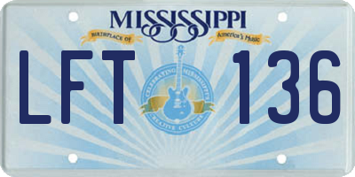 MS license plate LFT136