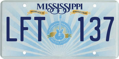 MS license plate LFT137