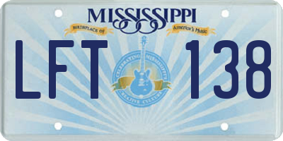 MS license plate LFT138