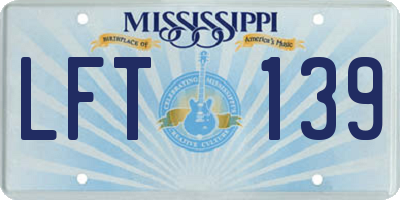 MS license plate LFT139