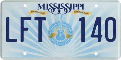 MS license plate LFT140