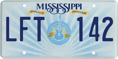 MS license plate LFT142