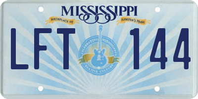 MS license plate LFT144