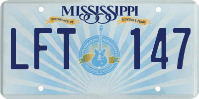 MS license plate LFT147