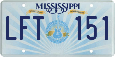 MS license plate LFT151
