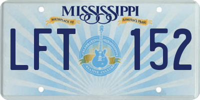 MS license plate LFT152
