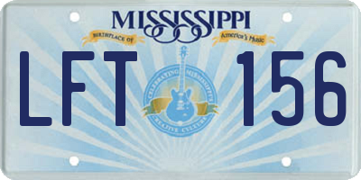 MS license plate LFT156
