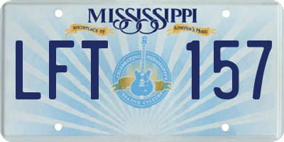 MS license plate LFT157