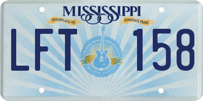 MS license plate LFT158