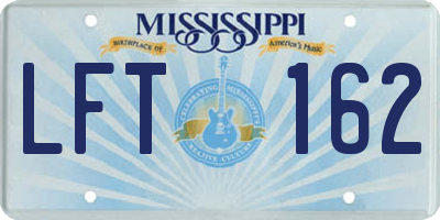 MS license plate LFT162