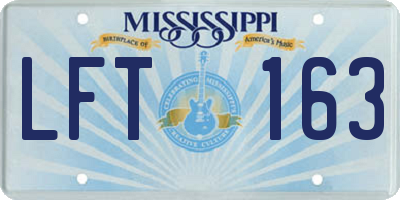 MS license plate LFT163