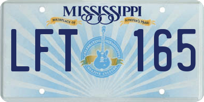 MS license plate LFT165