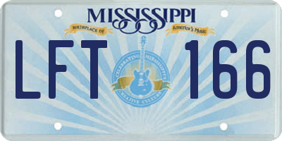 MS license plate LFT166