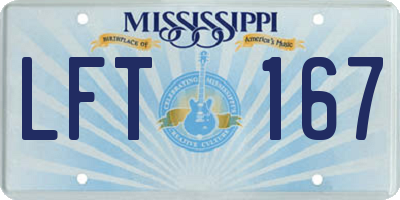 MS license plate LFT167