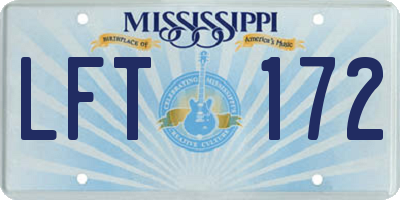 MS license plate LFT172