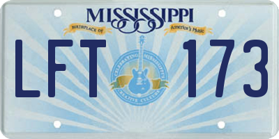 MS license plate LFT173