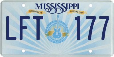 MS license plate LFT177
