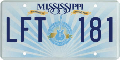 MS license plate LFT181