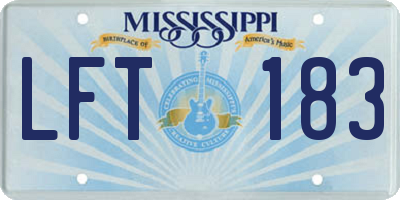 MS license plate LFT183