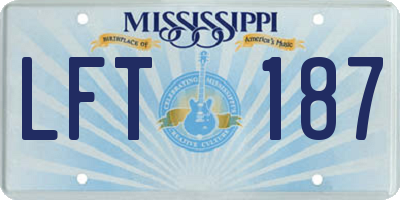 MS license plate LFT187