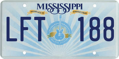 MS license plate LFT188