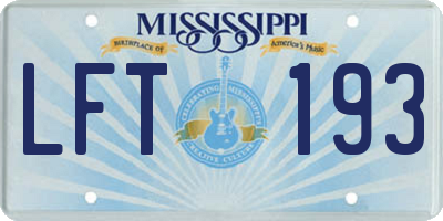 MS license plate LFT193