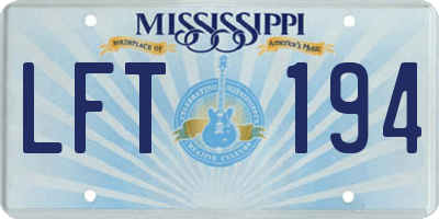 MS license plate LFT194
