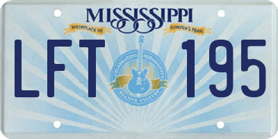 MS license plate LFT195