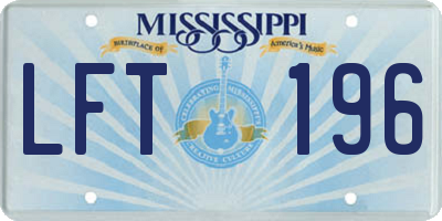 MS license plate LFT196