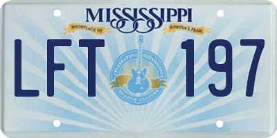 MS license plate LFT197