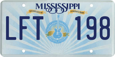 MS license plate LFT198