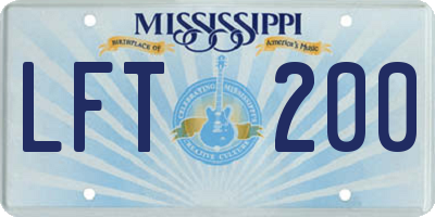 MS license plate LFT200
