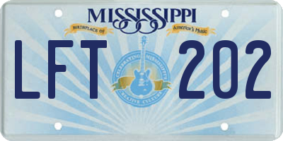 MS license plate LFT202