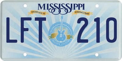 MS license plate LFT210