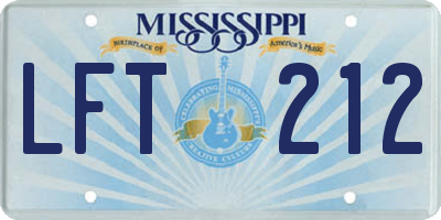 MS license plate LFT212