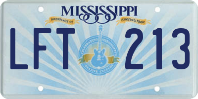 MS license plate LFT213
