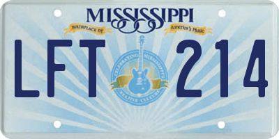 MS license plate LFT214